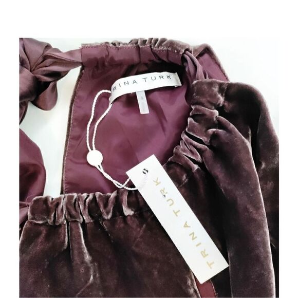 TRINA TURK EDEN DRESS IN BRANDYWINE VELVET SIZE 8 NEW WITH TAGS - Picture 6 of 7